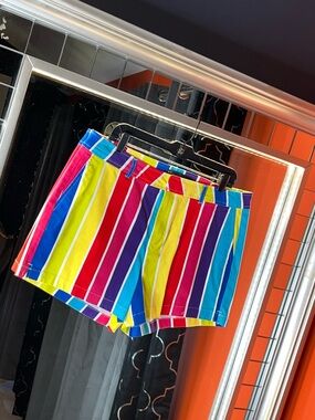 New York & Company Multi-Color Stripe High-Fashion Shorts 🌈
